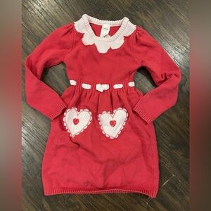 Girls Gymboree Red Dress with Heart Accents